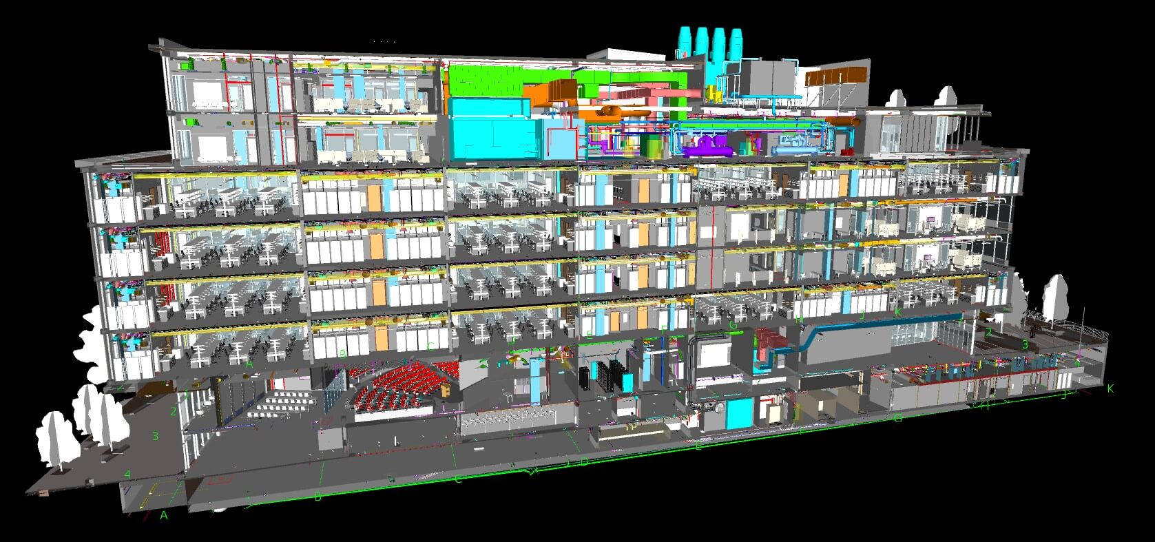 Cross-section rendering of new OHSU Knight Cancer Research Building